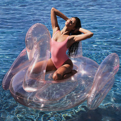 FUNBOY SKIMS x FUNBOY Cherry Blossom Clear Swan Pool Float