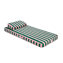 FUNBOY Fabric Covered Flat Lounger Pool Float - Pink & Green
