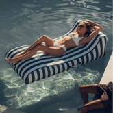 FUNBOY Fabric Covered Pool Float - Green Cabana Sunbed Lounger