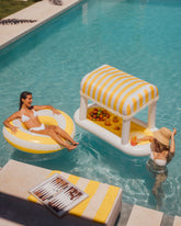 FUNBOY Yellow & White Striped Floating Cabana Bar