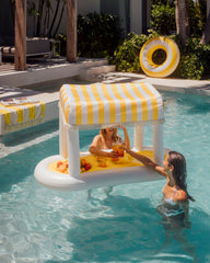 FUNBOY Yellow & White Striped Floating Cabana Bar