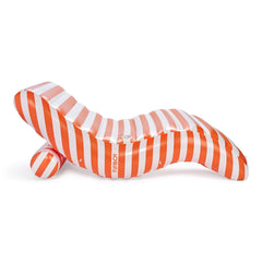 FUNBOY Orange Striped Chaise Lounger Pool Float