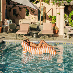 FUNBOY Orange Striped Chaise Lounger Pool Float