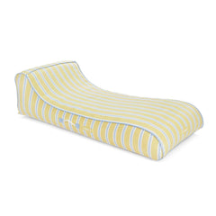 FUNBOY Fabric Covered Pool Float - Yellow, Blue & White Striped Sunbed Lounger