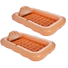 FUNBOY Tanning Pool Lounger - 2 Pack, Orange and White Striped