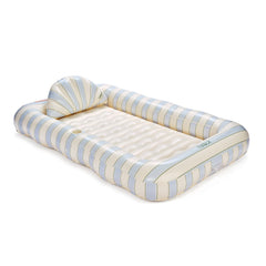 FUNBOY Tanning Pool Lounger: Blue, Green & White Stripes