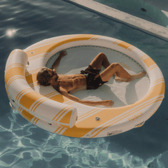 FUNBOY Yellow & White Floating Dock. Leisure Island