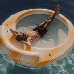 FUNBOY Yellow & White Floating Dock. Leisure Island