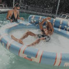 FUNBOY Blue & Red Floating Dock. Leisure Island