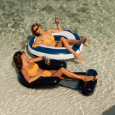 FUNBOY Pool Tube Float: Navy Blue & White, Striped