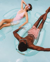 FUNBOY Pool Float Lounger: Clear Blue Mesh Chair Float