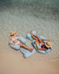 FUNBOY Blue & White Stripe Coastal Mesh Chair Pool Float