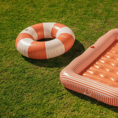 FUNBOY Large Pool Tube Float: Burnt Orange & White Stripes, 48"