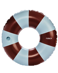 FUNBOY Large Pool Tube Float: Chocolate Brown & Blue Stripes, 48"