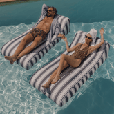 FUNBOY Cabana Navy Stripe Sunbed Lounger 2 Pack Fabric-Covered Pool Floats