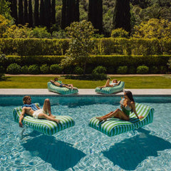 FUNBOY Fabric Sunbed Lounger 2-Pack, Green & Blue Striped