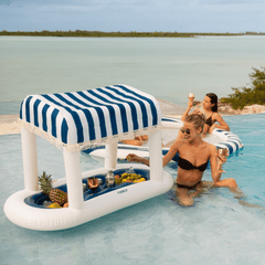 FUNBOY Navy Blue & White Striped Floating Cabana Bar