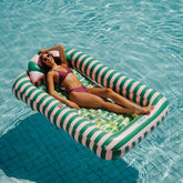 FUNBOY Tanning Pool Lounger: Pink & Green Palm