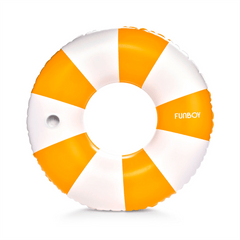 FUNBOY Large Pool Tube Float: Yellow & White Stripes, 48"