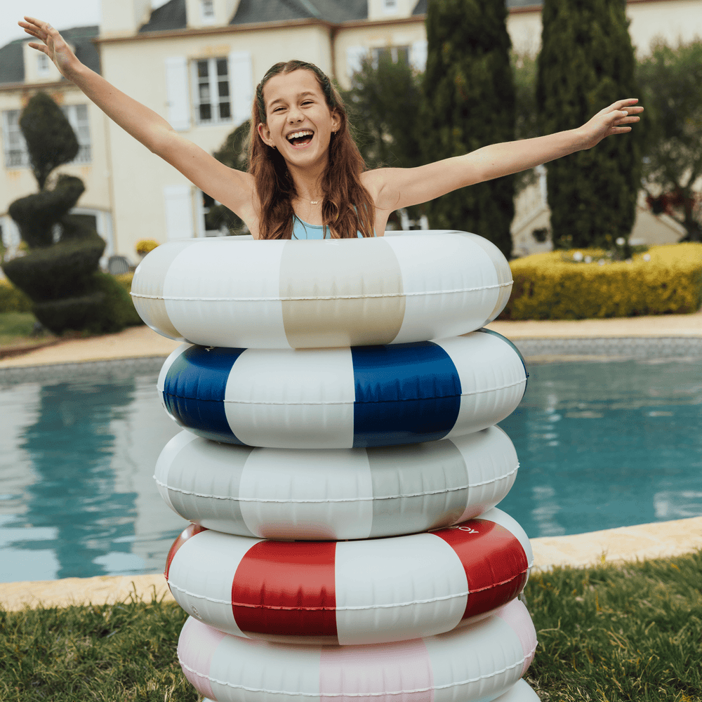 FUNBOY FUNBOY Vintage Sage Stripe Inflatable Kids Pool Float Tube 34"