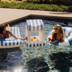FUNBOY Blue & White Striped Floating Cabana Bar