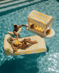 FUNBOY Fabric Covered Pool Float - Yellow Sunbed Lounger