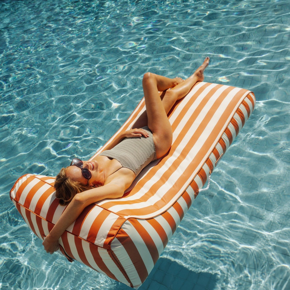 FUNBOY Fabric Covered Pool Float - Orange Sunbed Lounger