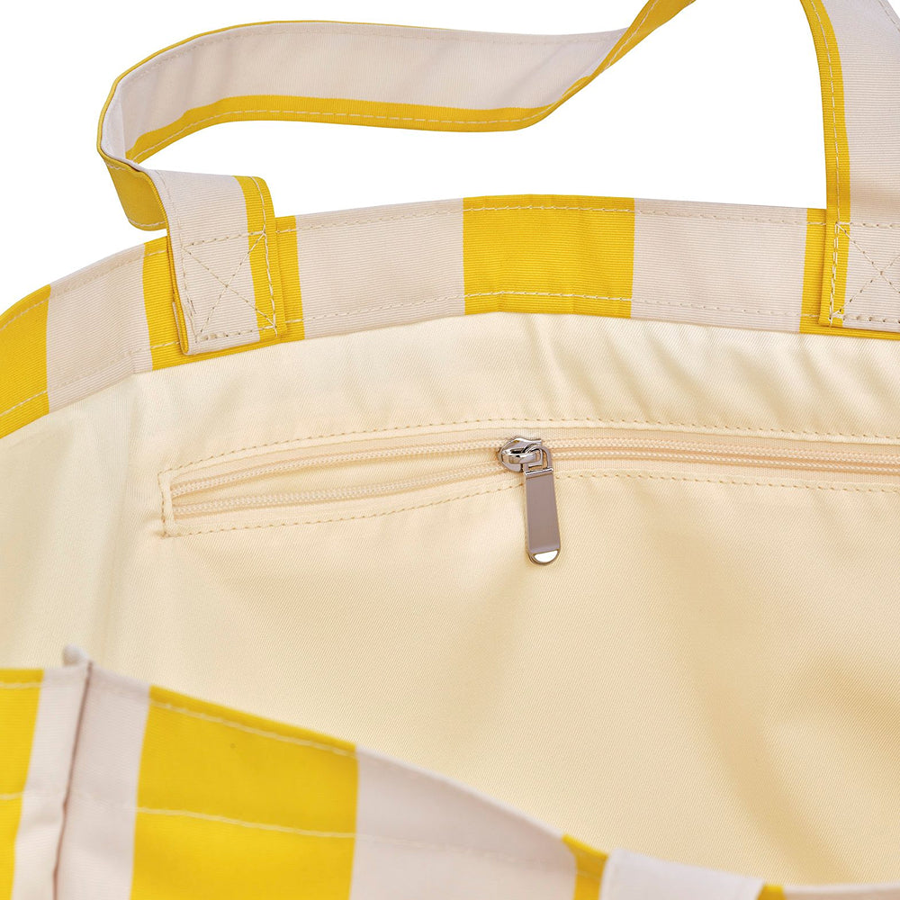FUNBOY Beach Bag Tote, Yellow Cabana Stripe