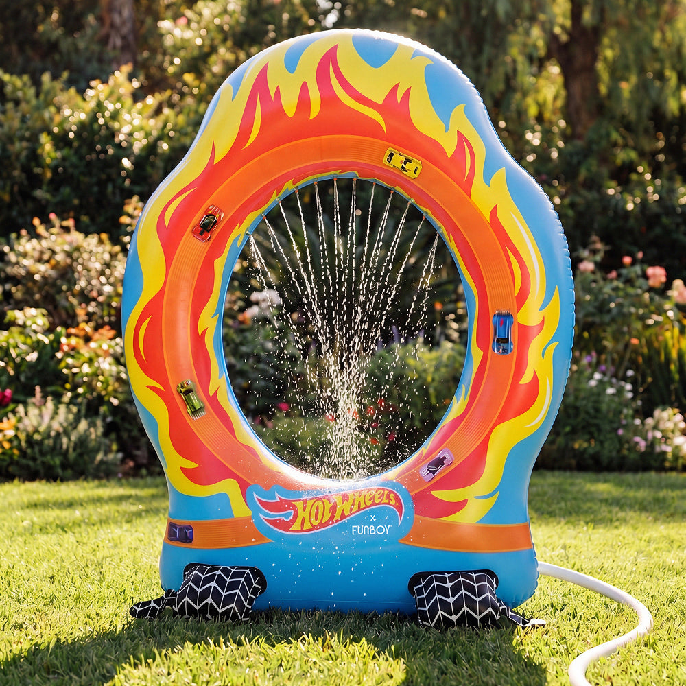 FUNBOY Ring of Fire Outdoor Sprinkler Water Sprinkler for Kids - Hot Wheels