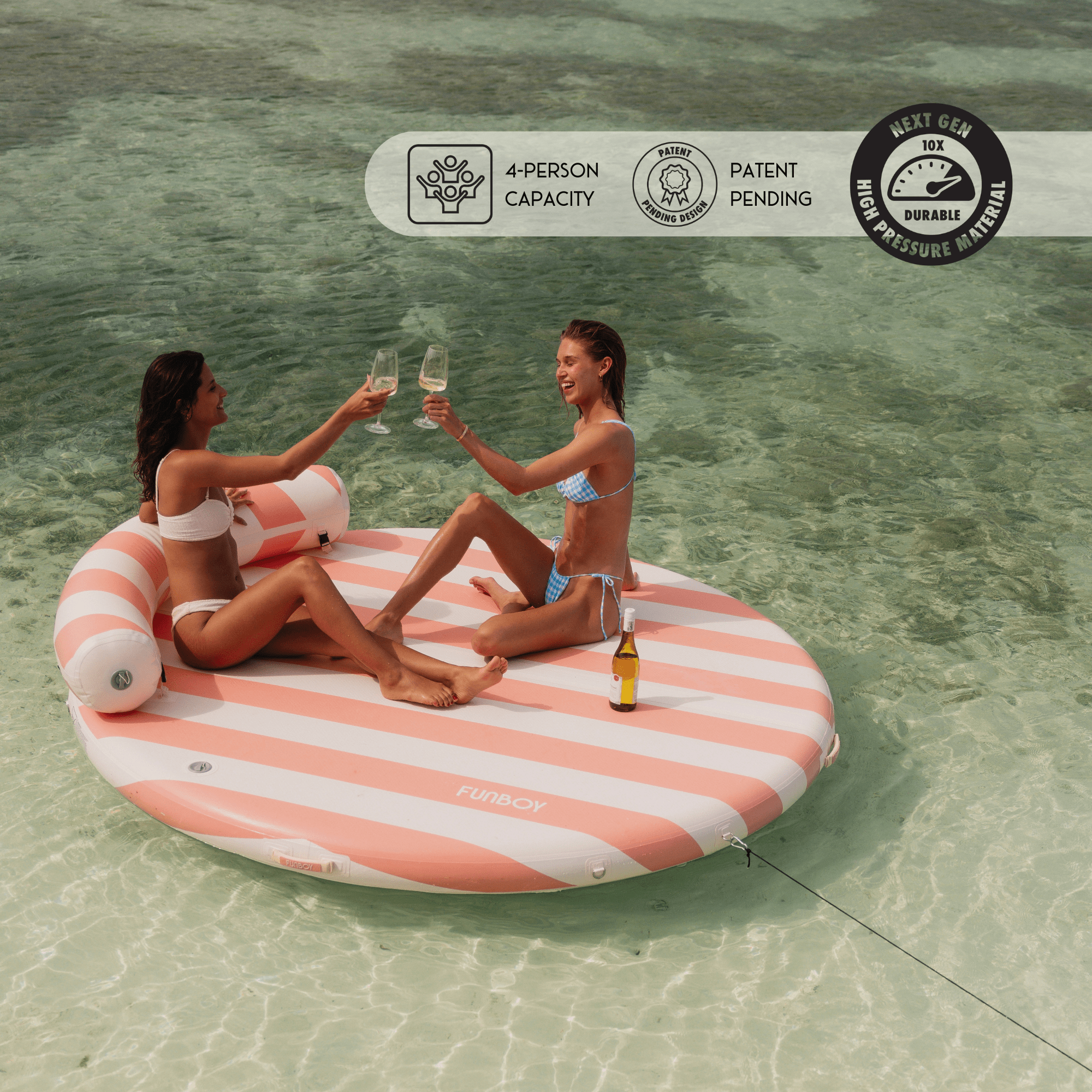 FUNBOY Inflatable Dock & Floating Island - Pink