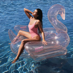 FUNBOY SKIMS x FUNBOY Cherry Blossom Clear Swan Pool Float