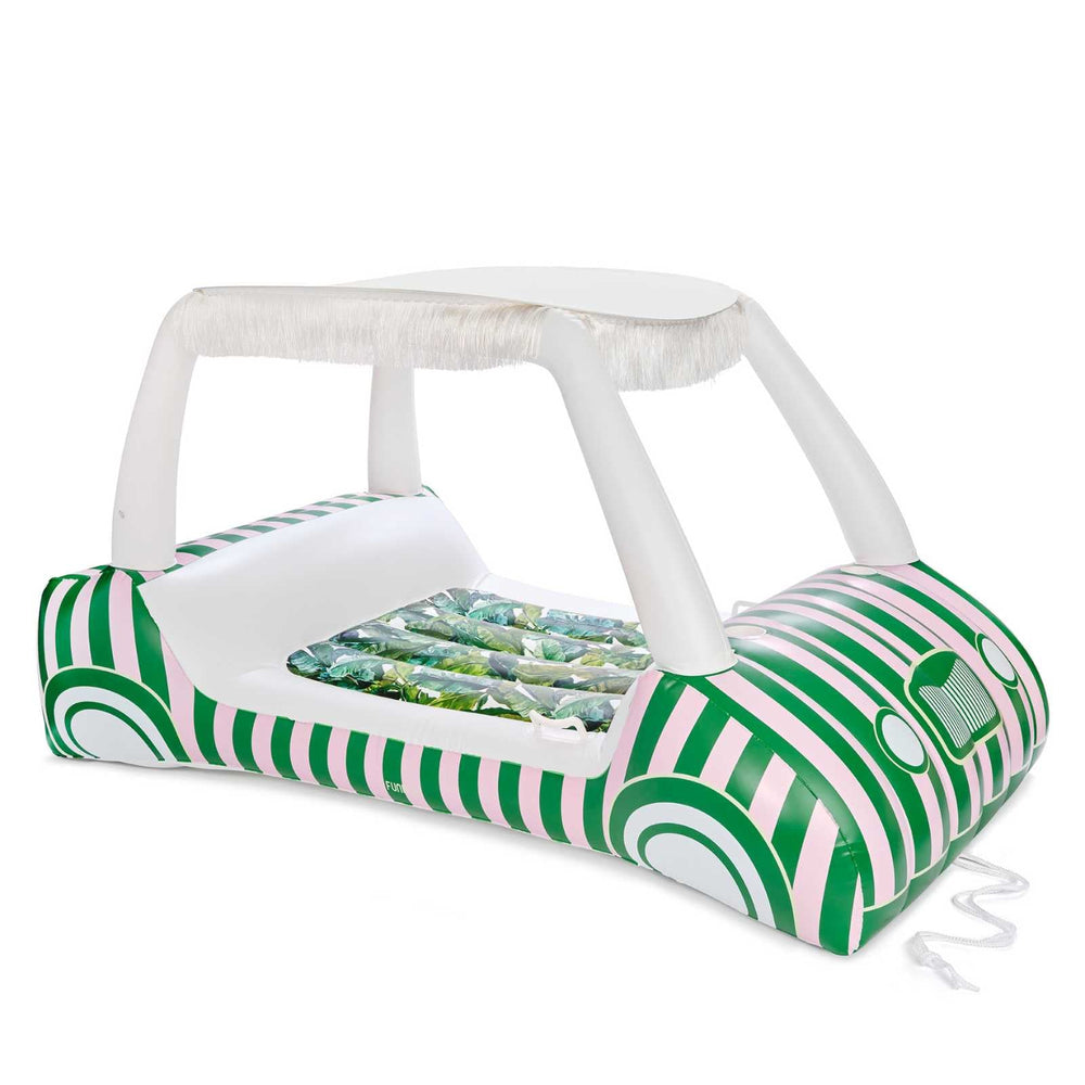 FUNBOY Green & Pink Palm Cabana Golf Cart Pool Float, Removable Shade