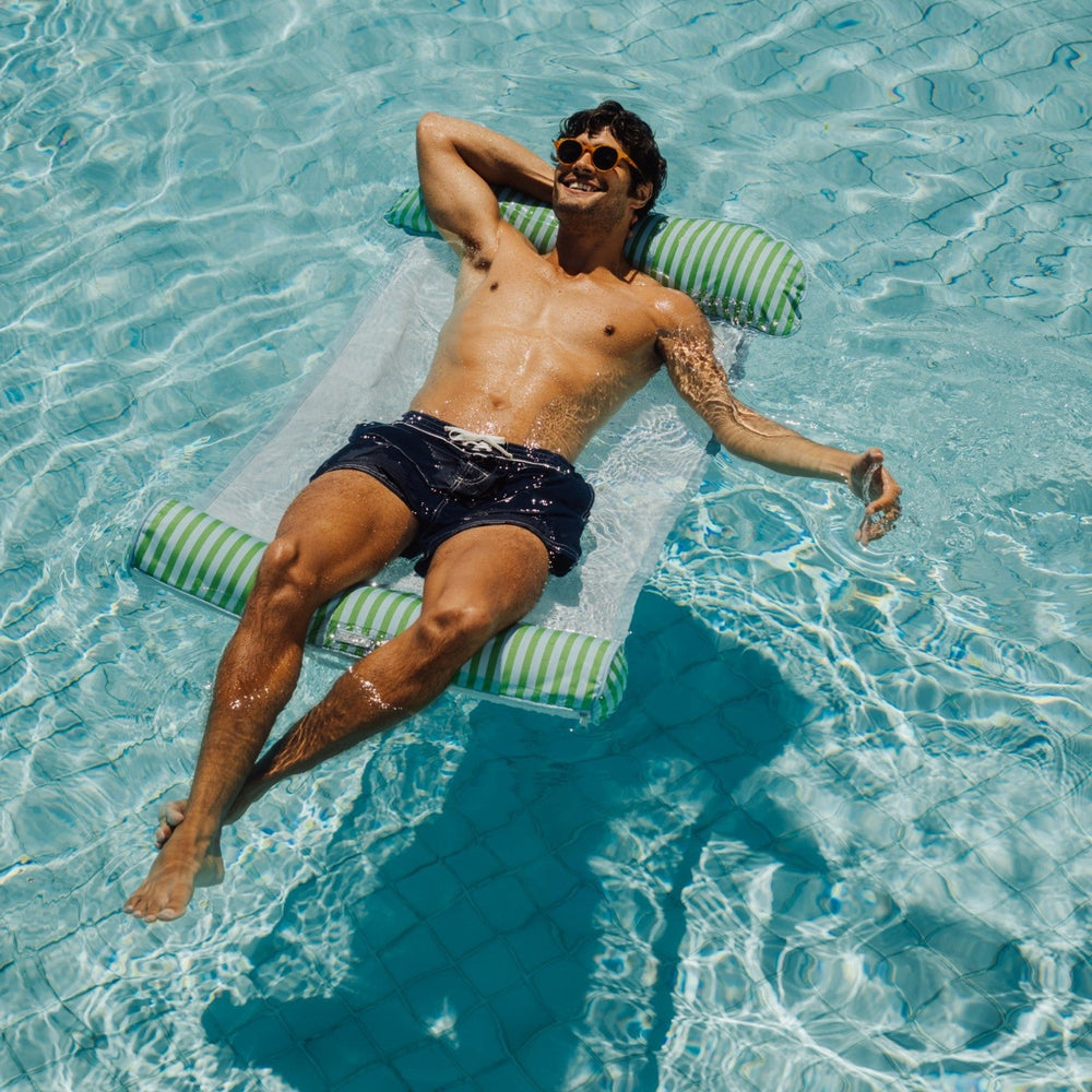 FUNBOY Fabric Pool Hammock, Green & Blue