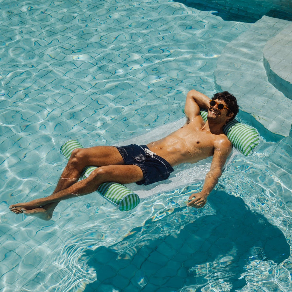 FUNBOY Fabric Pool Hammock, Green & Blue