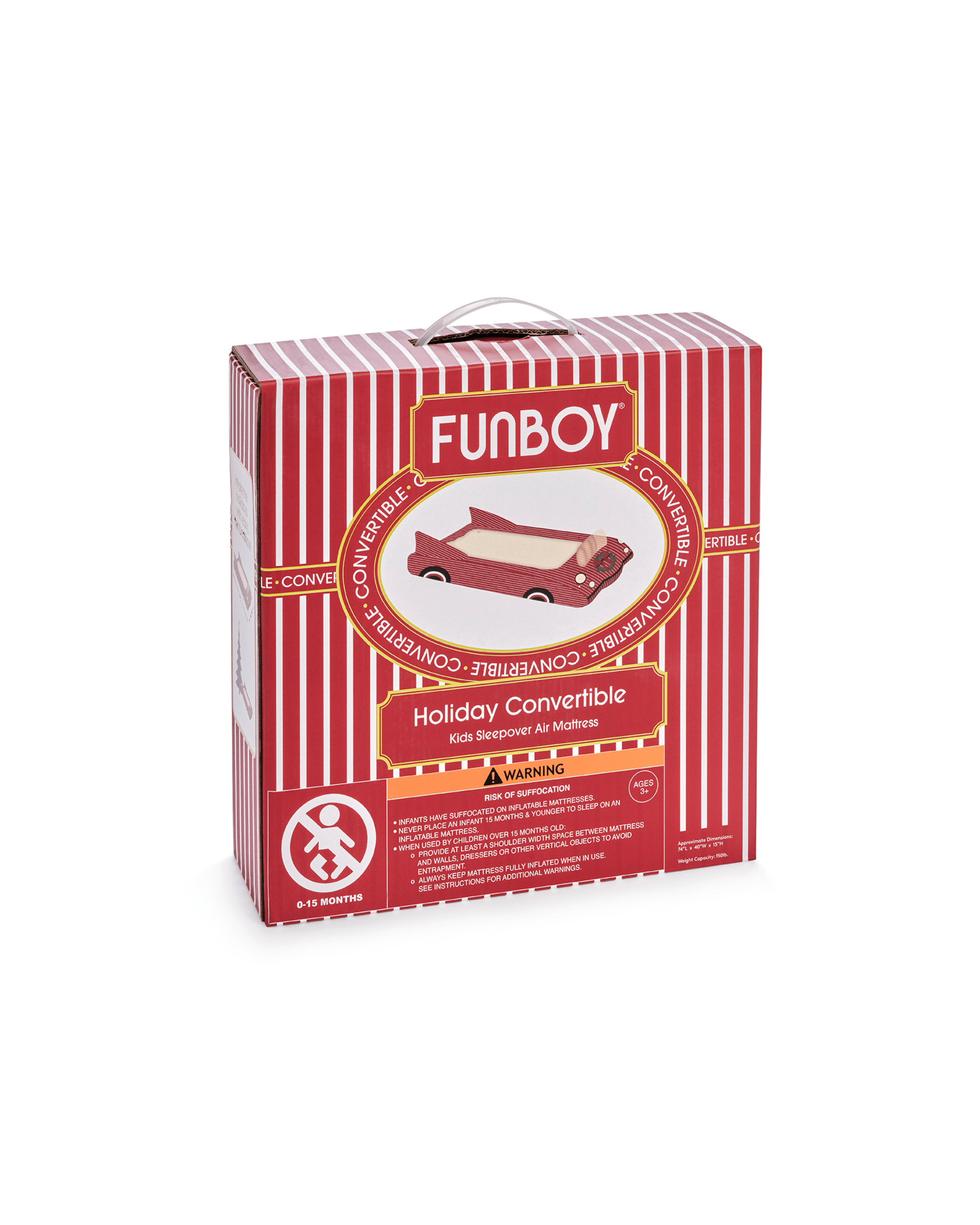 FUNBOY Kids Sleepover Bed - Christmas Convertible Air Mattress