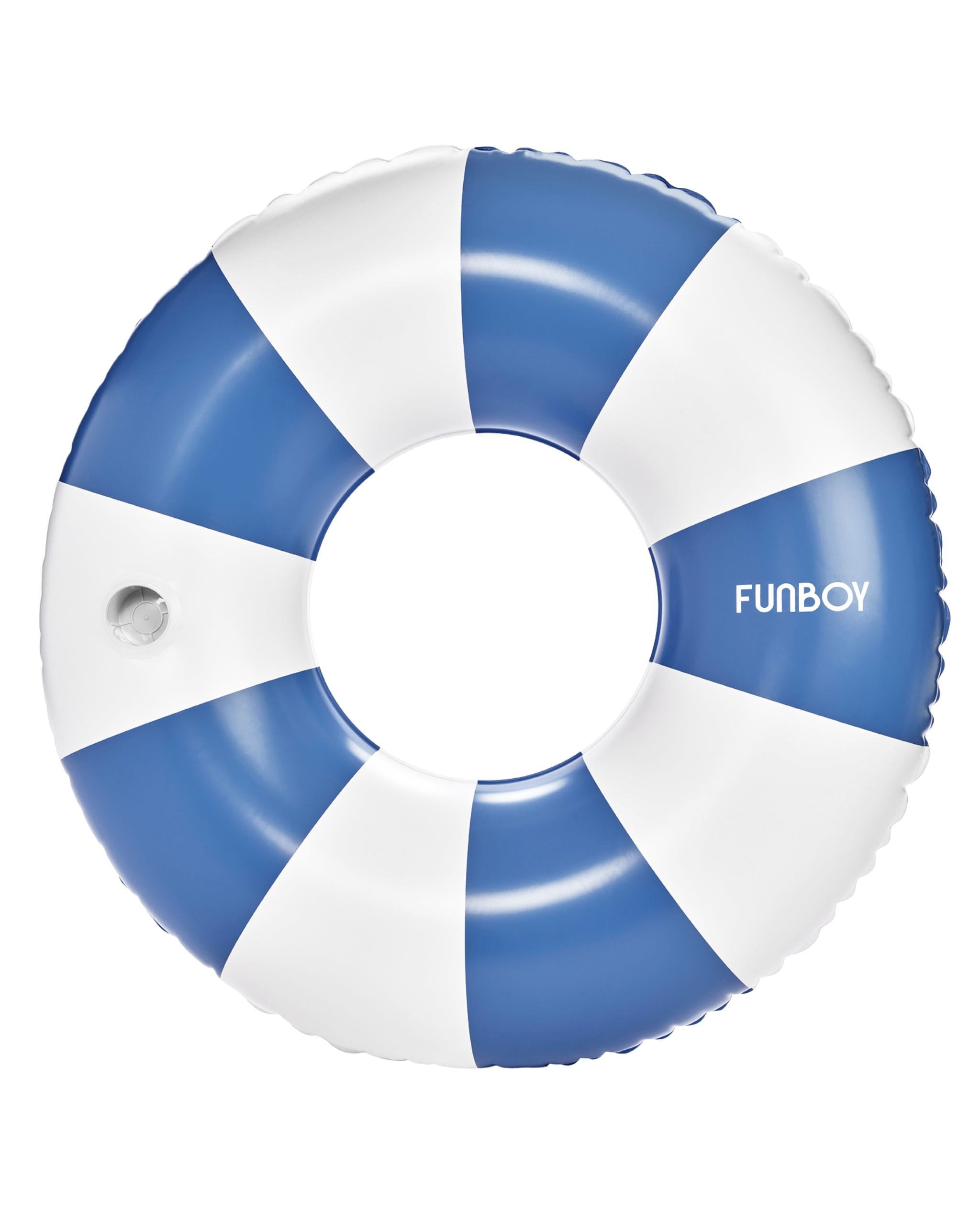 FUNBOY Large Pool Tube Float: Denim Blue Orange & White Stripes, 46"