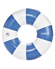 FUNBOY Large Pool Tube Float: Denim Blue Orange & White Stripes, 46"