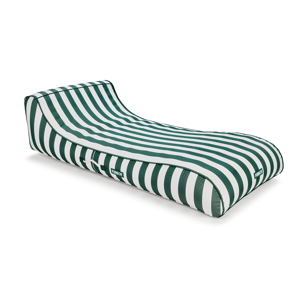 FUNBOY Fabric Covered Pool Float - Green Cabana Sunbed Lounger