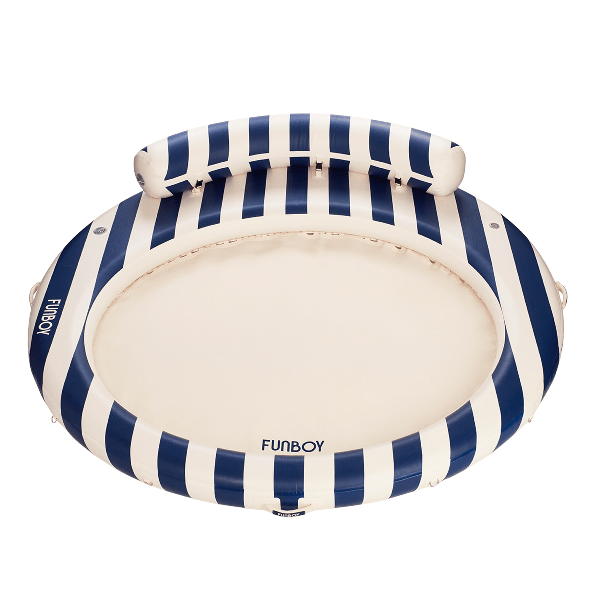 FUNBOY Inflatable Floating Dock: Navy Blue with Backrest