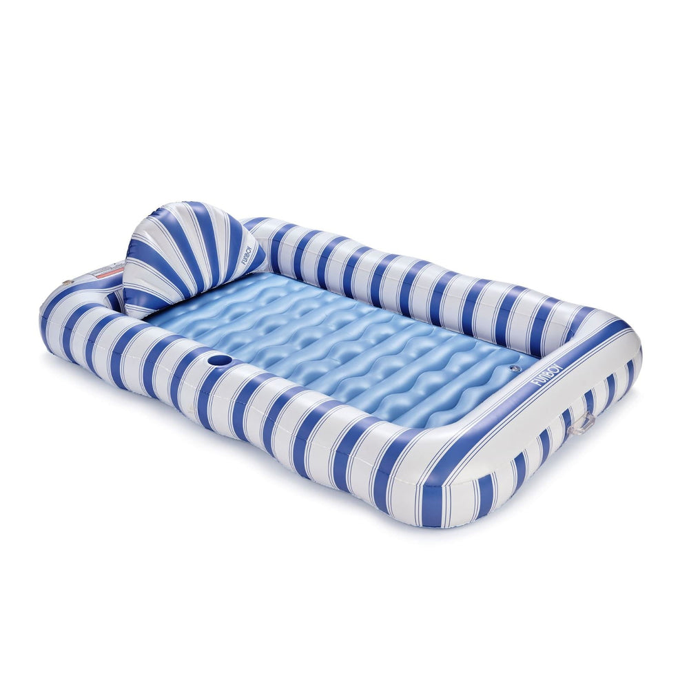 FUNBOY Tanning Pool Lounger: Blue & White Stripes