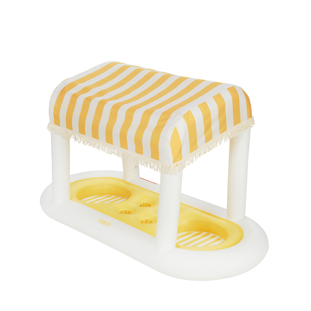 FUNBOY Yellow & White Striped Floating Cabana Bar