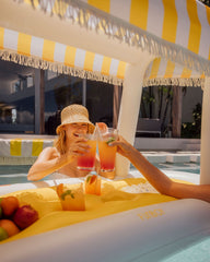 FUNBOY Yellow & White Striped Floating Cabana Bar