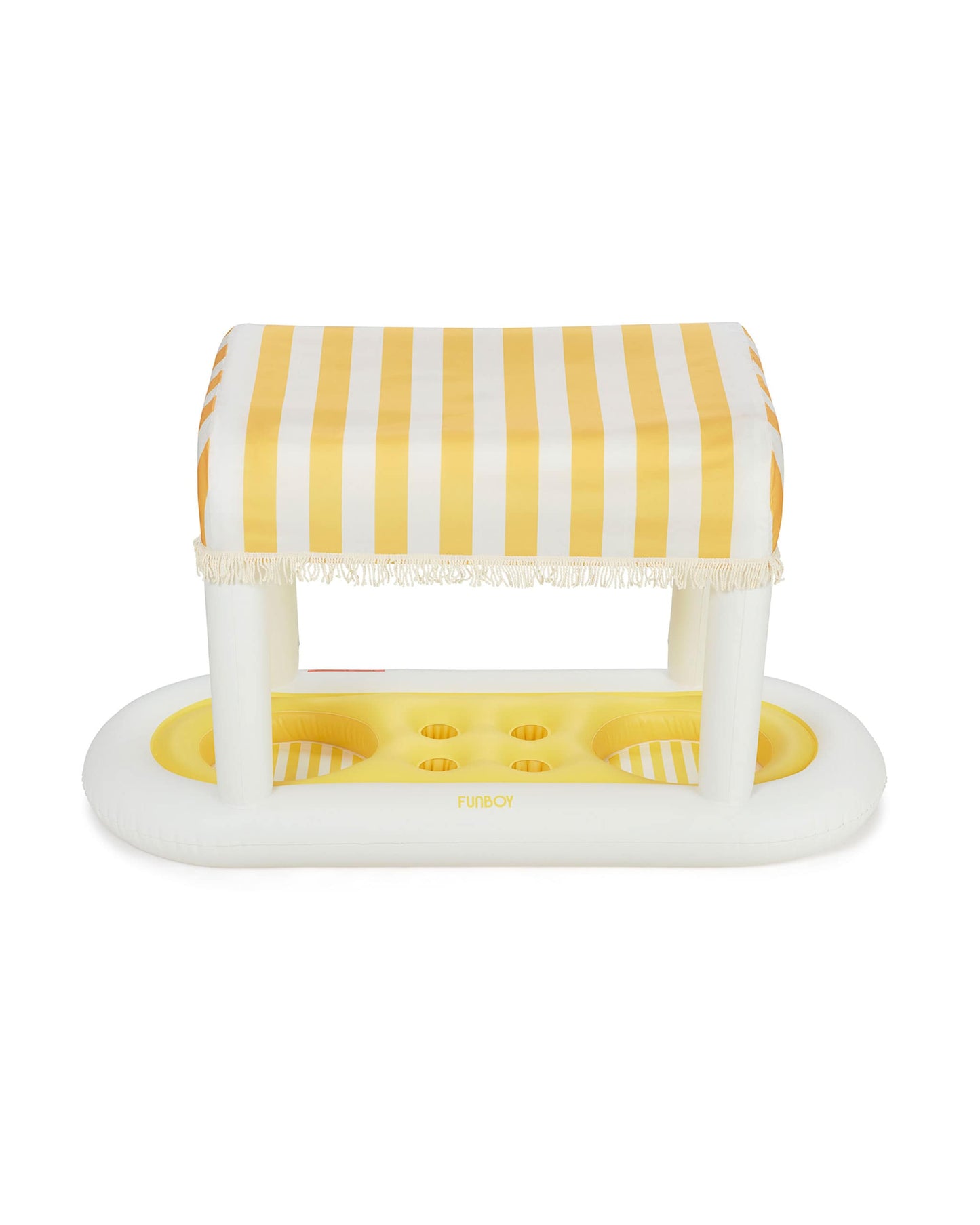 FUNBOY Yellow & White Striped Floating Cabana Bar