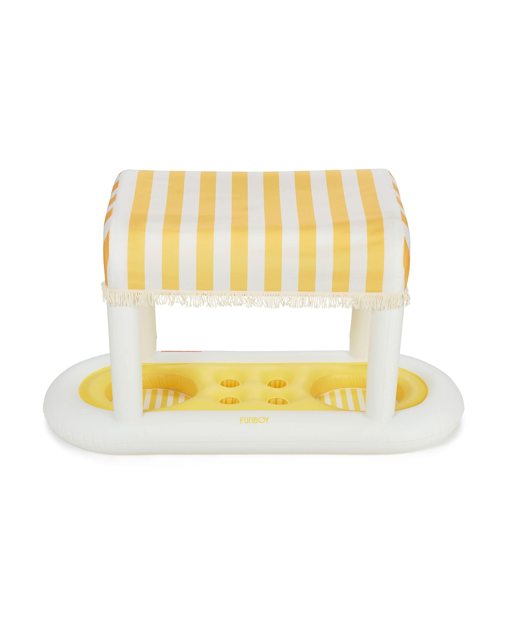 FUNBOY Yellow & White Striped Floating Cabana Bar