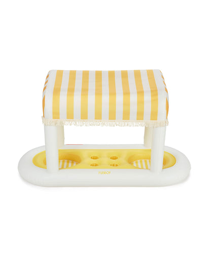 FUNBOY Yellow & White Striped Floating Cabana Bar