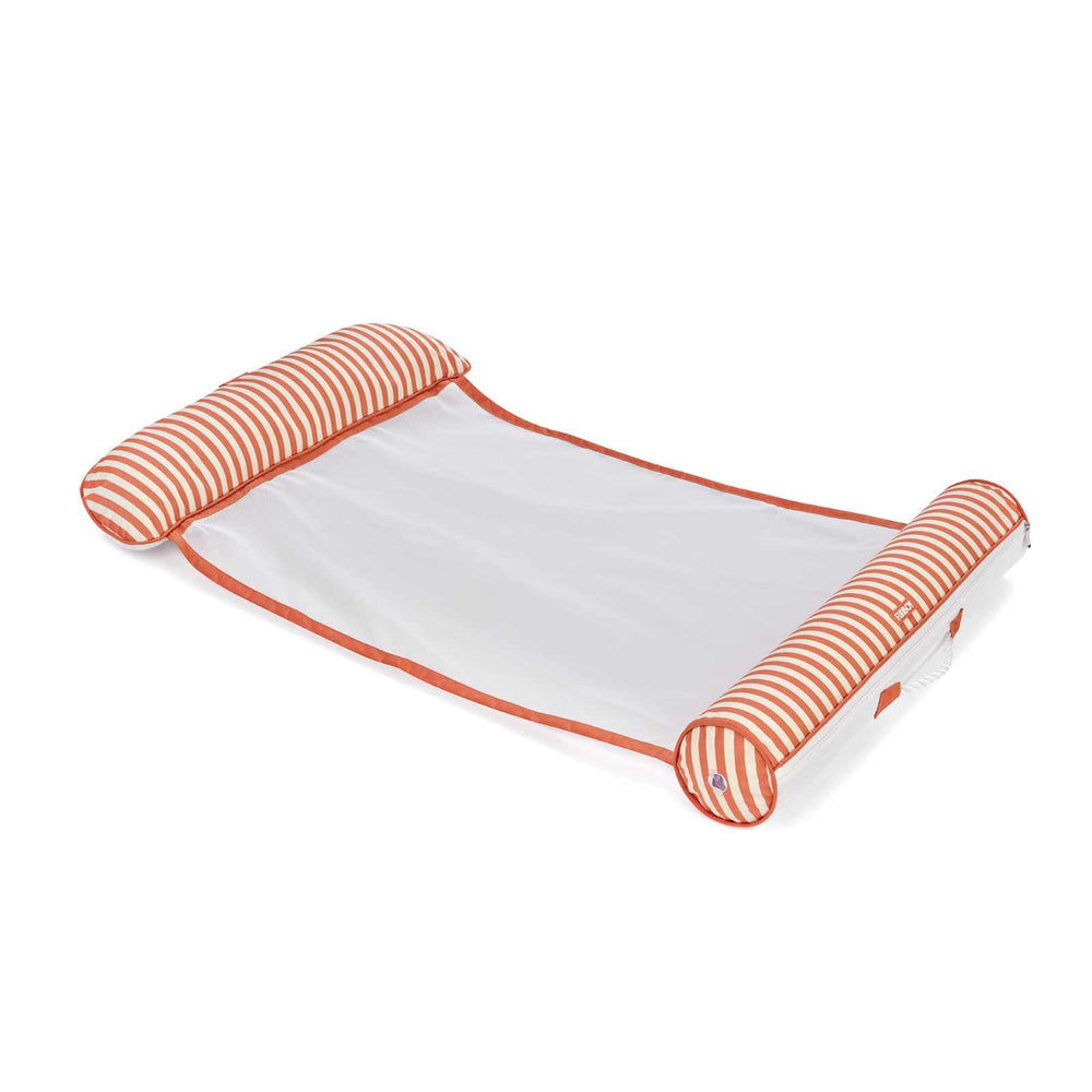 FUNBOY Fabric Pool Hammock, Orange & White Stripes