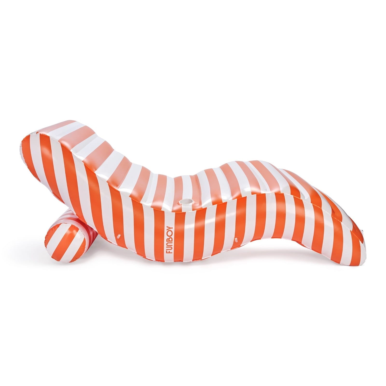 FUNBOY Orange Striped Chaise Lounger Pool Float