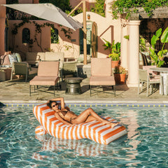 FUNBOY Orange Striped Chaise Lounger Pool Float
