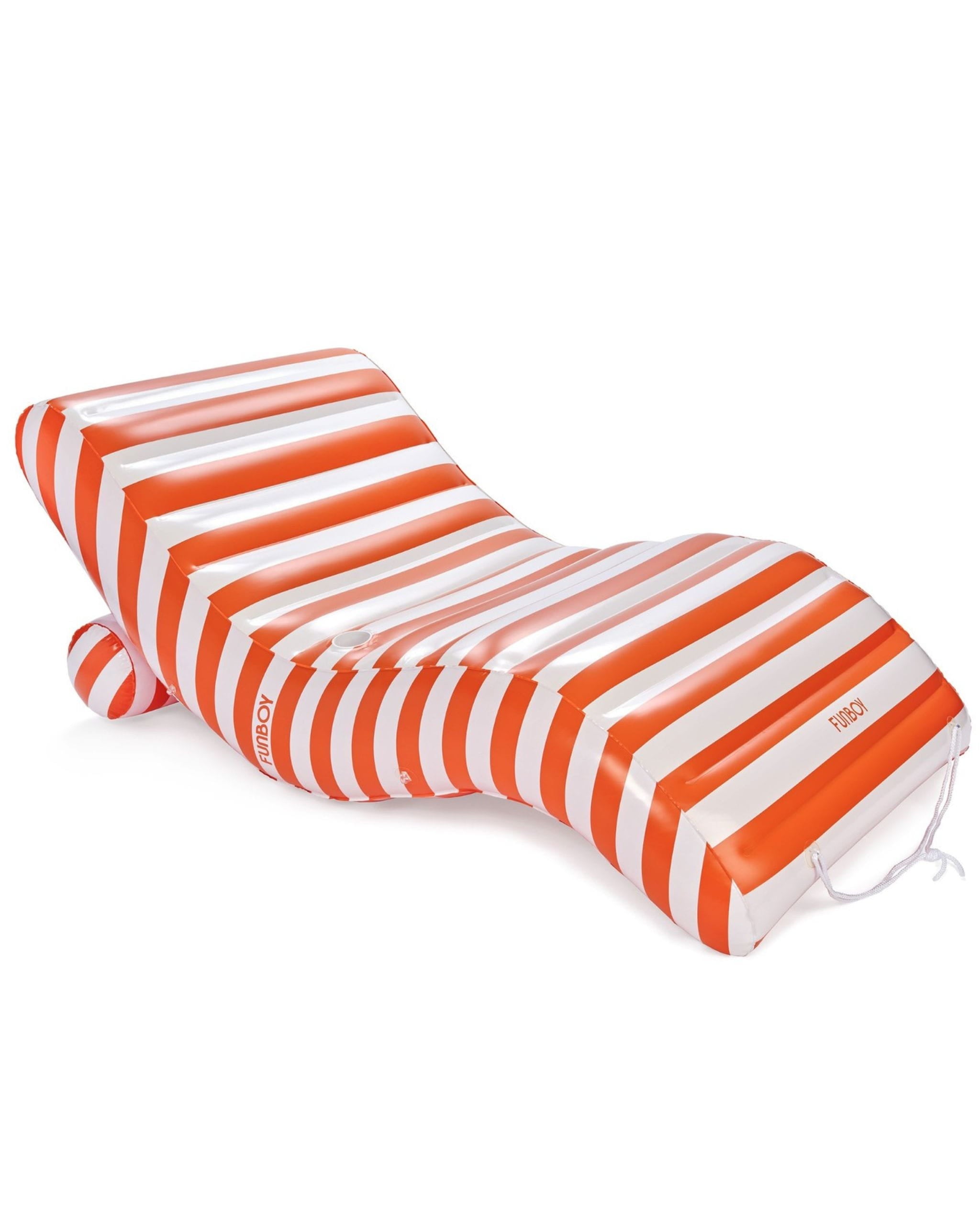 FUNBOY Orange Striped Chaise Lounger Pool Float