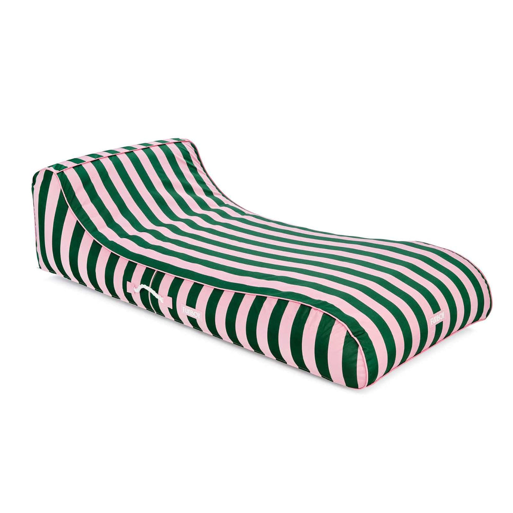 FUNBOY Fabric Covered Pool Float - Pink & Green Sunbed Lounger
